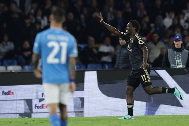 Italy: Champions League match SSC Napoli vs Union Berlin Berlin s Ivorian forward Datro Fofana celebrates after scoring a goal during the Uefa champions league match between SSC Napoli vs Union Berlin at the Diego Armando Maradona Stadium in Naples, southern Italy, on November 08, 2023. ABPH5927 Copyright: xAntonioxBalascox