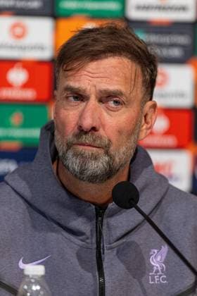 Football - UEFA Europa League - Group E - Toulouse FC v Liverpool FC - MD-1 TOULOUSE, ENGLAND - Wednesday, November 8, 2023: Liverpool s manager Jürgen Klopp during a press conference, PK, Pressekonferenz at the Stadium de Toulouse ahead of the UEFA Europa League Group E matchday 4 game between Toulouse FC and Liverpool FC. (Photo by David Rawcliffe Propaganda) TOULOUSE Stadium de Toulouse OCCITANIA FRANCE  Copyright: xDavidxRawcliffex P2023-11-08-Toulouse_Liverpool_MD-1-21