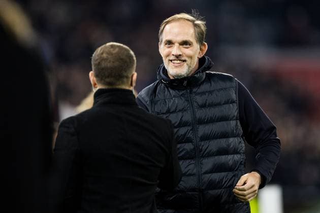 UEFA Champions League: FC Bayern Muenchen - Galatasaray; 08.11.2023 Thomas Tuchel (Trainer FC Bayern Muenchen) auf dem Weg zum DAZN Interview UEFA Champions League: FC Bayern Muenchen - Galatasaray, Muenchen, Allianz Arena am 08.11.2023 Copyright: xBEAUTIFULxSPORTS Wunderlx