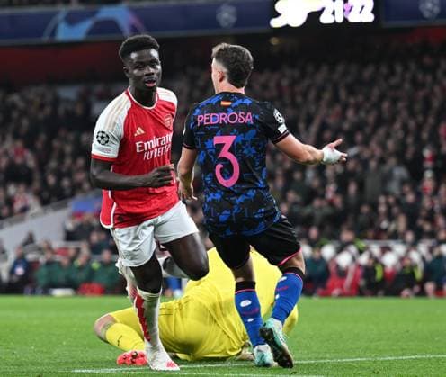 Arsenal v Sevilla UEFA Champions League Bukayo Saka of Arsenal scores the second goal during the UEFA Champions League Group B match at the Emirates Stadium, London Copyright: xNigelxBramleyx FIL-19220-0050 UK Newspapers OUT