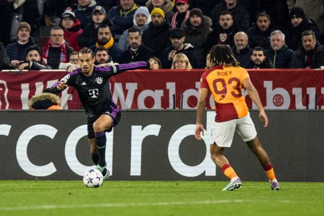 UEFA Champions League: FC Bayern Muenchen - Galatasaray; 08.11.2023 Leroy Sane (FC Bayern Muenchen, 10), Sacha Boey (Galatasaray, 93) UEFA Champions League: FC Bayern Muenchen - Galatasaray, Muenchen, Allianz Arena am 08.11.2023 Copyright: xBEAUTIFULxSPORTS Wunderlx