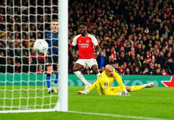 EDITORIAL USE ONLY No use with unauthorised audio, video, data, fixture lists, club league logos or live services. Online in-match use limited to 120 images, no video emulation. No use in betting, games or single club league player publications. Arsenal v Sevilla, UEFA Champions League, Group B, Football, Emirates Stadium, London, UK - 08 Nov 2023 EDITORIAL USE ONLY No use with unauthorised audio, video, data, fixture lists, club league logos or live services. Online in-match use limited to 120 images, no video emulation. No use in betting, games or single club league player publications.  Copyright: xJavierxGarcia Shutterstockx 14187812ae