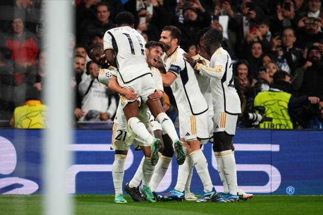 Editorial use only Real Madrid v Sporting Clube de Braga, UEFA Champions League match, Group C, date 4. Football, Santiago Bernabeu Stadium, Madrid, Spain - 8 November 2023 Editorial use only  Copyright: xBaguxBlanco PRESSINPHOTO Shutterstockx 14198880q