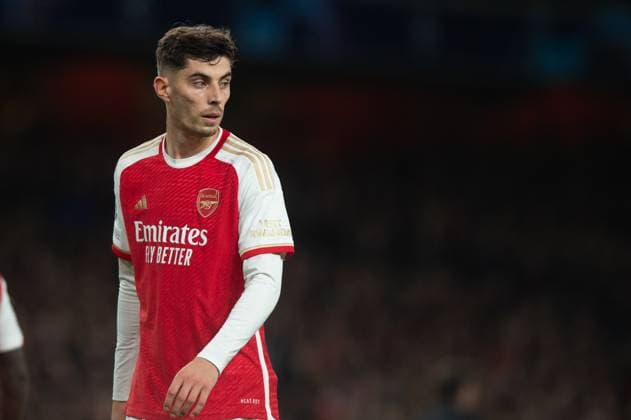 8th November 2023; Emirates Stadium, London, England; Champions League Football, Group Stage, Arsenal versus Sevilla; Kai Havertz of Arsenal  ActionPlus12573926 SalvioxCalabrese