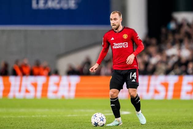231108 Christian Eriksen of Manchester United, ManU during the UEFA Champions League football match between FC Copenhagen and Manchester United on November 8, 2023 in Copenhagen. Photo: Petter Arvidson BILDBYRAN kod PA PA0685 fotboll football soccer fotball champions league fc copenhagen manchester united bbeng Copyright: PETTERxARVIDSON BB231108PA194