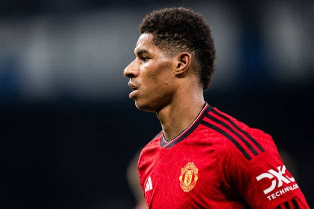 231108 Marcus Rashford of Manchester United, ManU during the UEFA Champions League football match between FC Copenhagen and Manchester United on November 8, 2023 in Copenhagen. Photo: Petter Arvidson BILDBYRAN kod PA PA0685 fotboll football soccer fotball champions league fc copenhagen manchester united bbeng Copyright: PETTERxARVIDSON BB231108PA197