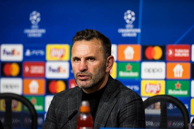 UEFA Champions League: FC Bayern Muenchen - Galatasaray; 08.11.2023 Okan Buruk (Trainer Galatasaray) in der Pressekonferenz UEFA Champions League: FC Bayern Muenchen - Galatasaray, Muenchen, Allianz Arena am 08.11.2023 Copyright: xBEAUTIFULxSPORTS Wunderlx