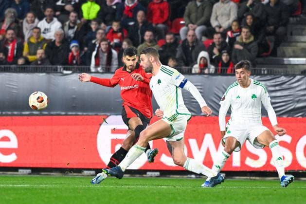 Martin Terrier ( 7 - Rennes ) - FOOTBALL : Rennes vs Panathinaikos - Ligue Europa - 09 11 2023 FedericoPestellini Panoramic 