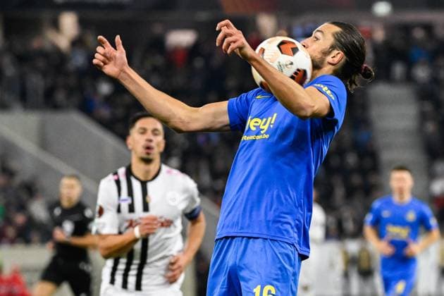 Union s Christian Burgess pictured in action during a soccer game between Austrian Linzer Athletik Klub (LASK) and Belgian Royale Union Saint Gilloise in Linz, Austria, on Thursday 09 November 2023, on day 4 in the group phase of the UEFA Europa League competition, in group E. LAURIExDIEFFEMBACQ  x79653761x