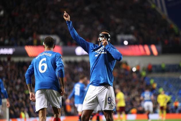 Rangers v Sparta Prague Europa League 09 11 2023. GOAL 1-0 Danilo of Rangers scores during the Europa League match between Rangers and Sparta Prague at Ibrox, Glasgow, Scotland on 9 November 2023. Glasgow Ibrox Lanarkshire Scotland Editorial use only , Copyright: xPaulxPhelanx PSI-18386-0019