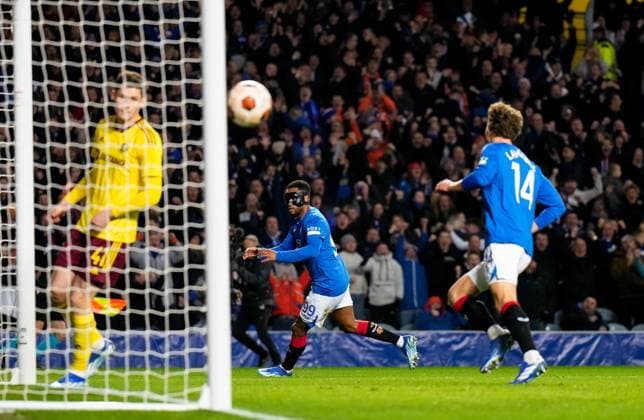 EDITORIAL USE ONLY No use with unauthorised audio, video, data, fixture lists, club league logos or live services. Online in-match use limited to 120 images, no video emulation. No use in betting, games or single club league player publications. Rangers v Sparta Prague, UEFA Europa League, Group C, Football, Ibrox Stadium, Glasgow, UK - 09 Nov 2023 EDITORIAL USE ONLY No use with unauthorised audio, video, data, fixture lists, club league logos or live services. Online in-match use limited to 120 images, no video emulation. No use in betting, games or single club league player publications. Copyright: xStuartxWallace Shutterstockx 14188590b