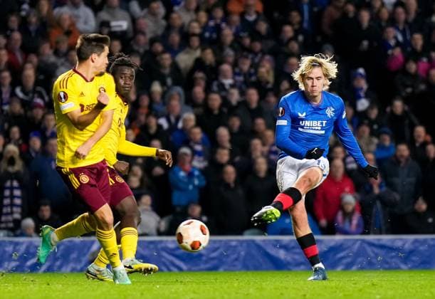 EDITORIAL USE ONLY No use with unauthorised audio, video, data, fixture lists, club league logos or live services. Online in-match use limited to 120 images, no video emulation. No use in betting, games or single club league player publications. Rangers v Sparta Prague, UEFA Europa League, Group C, Football, Ibrox Stadium, Glasgow, UK - 09 Nov 2023 EDITORIAL USE ONLY No use with unauthorised audio, video, data, fixture lists, club league logos or live services. Online in-match use limited to 120 images, no video emulation. No use in betting, games or single club league player publications. Copyright: xStuartxWallace Shutterstockx 14188590i