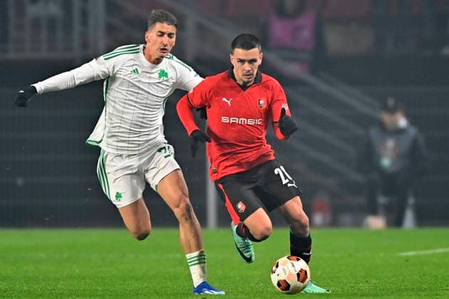 Rennes Panathinaikos PHOTOPQR OUEST FRANCE Philippe Renault ; Rennes ; 09 11 2023 ; UEFA. Europa League. Phase de groupe. Football. Rennes Panathinaikos . Photo Philippe Renault Ouest-France UEFA Europa League Group F soccer match between Stade Rennais FC and Panathinaikos FC, in Rennes, France, 09 November 2023.