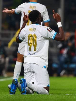AEK Athens v Olympique de Marseille UEFA Europa League Chancel Mbemba of Olympique de Marseille celebrate during the UEFA Europa League Group B match at OPAP Arena, Athens Copyright: xYannisxHalasx FIL-19225-0053 UK Newspapers OUT