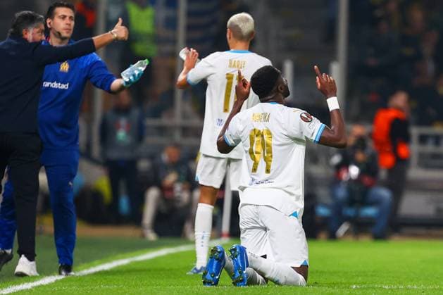 AEK Athens v Olympique de Marseille UEFA Europa League Chancel Mbemba of Olympique de Marseille celebrate during the UEFA Europa League Group B match at OPAP Arena, Athens Copyright: xYannisxHalasx FIL-19225-0054 UK Newspapers OUT
