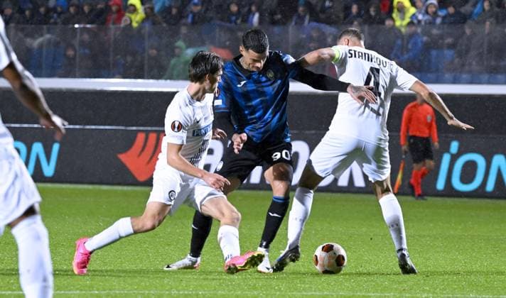 IPP20231109 Football - soccer: UEFA Europa League 2023 2024, Atalanta B.C. - SK Sturm Graz, Gianluca Scamacca (Verwendung nur in Deutschland - GERMANY ONLY) *** IPP20231109 Football soccer UEFA Europa League 2023 2024, Atalanta B C SK Sturm Graz, Gianluca Scamacca Use only in Germany GERMANY ONLY 
