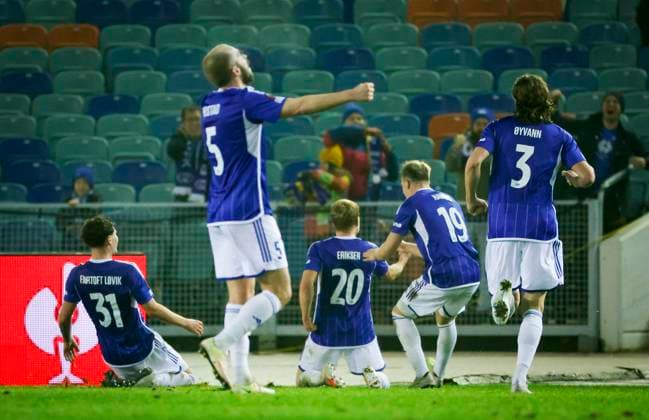GÖTEBORG 20231109 Moldes Kristian Eriksen ( 20) jublar efter sitt 1-3-mal under torsdagens fotbollsmatch i Europa League (grupp H) mellan BK Häcken och Molde FK fran Norge pa Gamla Ullevi. GÖTEBORG SVERIGE x9200x