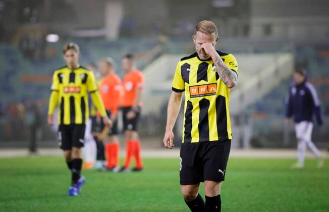 GÖTEBORG 20231109 Häckens Mikkel Rygaard deppar efter torsdagens fotbollsmatch i Europa League (grupp H) mellan BK Häcken och Molde FK fran Norge pa Gamla Ullevi. GÖTEBORG SVERIGE x9200x