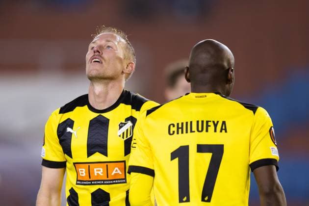 231109 Mikkel Rygaard Jensen of BK Häcken looks dejected during the UEFA Europa League football match between BK Häcken and Molde on November 9, 2023 in Göteborg. Photo: Michael Erichsen BILDBYRAN COP 89 MI0570 bbeng bk häcken football fotball fotboll molde soccer uefa europa league depp Copyright: MICHAELxERICHSEN BB231109MI083