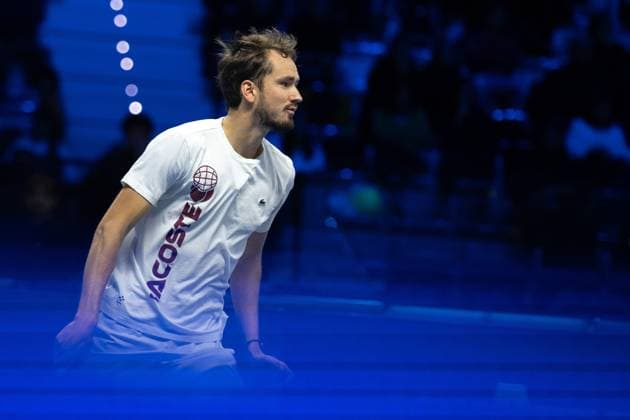 Foto Marco Alpozzi LaPresse 10 Novembre 2023 Torino - Italia - - Tennis Nitto ATP, Tennis Herren Finals - Practice Medvedev vs Rune Nella foto: Daniil Medvedev (Russia) November 10, 2023 Turin - Italy - Sport - Tennis Nitto ATP Finals - Practice Medvedev vs Rune In the pic: Daniil Medvedev (Russia)  Copyright: xMarcoxAlpozzi LaPressex