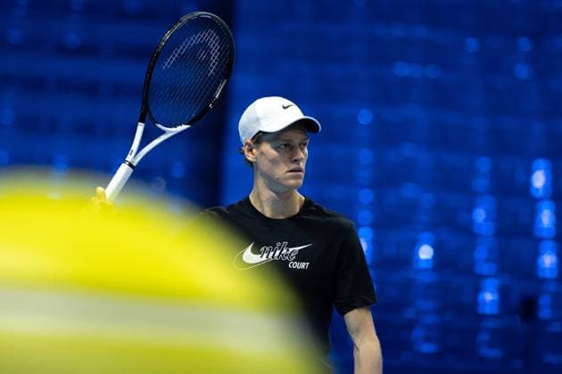 Foto Marco Alpozzi LaPresse 10 Novembre 2023 Torino - Italia - - Tennis Nitto ATP, Tennis Herren Finals - Practice Sinner Vs Rublev Nella foto: Jannik Sinner (Italia) November 10, 2023 Turin - Italy - Sport - Tennis Nitto ATP Finals - Practice Sinner Vs Rublev In the pic: Jannik Sinner (Italia)  Copyright: xMarcoxAlpozzi LaPressex