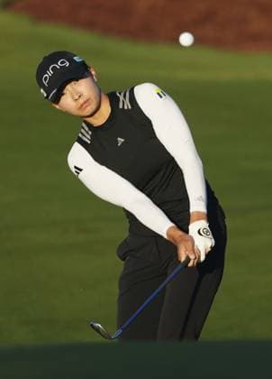 Golf: Annika Japan s Hinako Shibuno hits a shot on the second hole during the second round of the Annika golf tournament on Nov. 10, 2023, at Pelican Golf Club in Belleair, Florida.  A14AA0002120491P