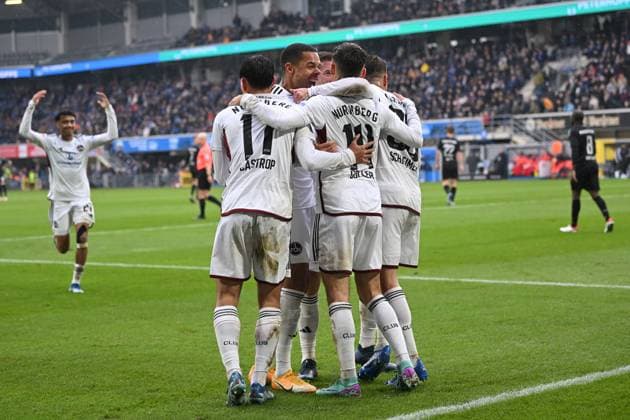 Paderborn, Home Deluxe Arena, 11.11.23, GER, Herren, 2.Bundesliga, Saison 2023-2024, SC Paderborn 07 - 1.FC Nuernberg Bild: Lukas SCHLEIMER (Nuernberg) jubelt nach seinem Tor zum 0:3 Only for editorial use! DFL regulations prohibit any use of photographs as image sequences and or quasi-video. NRW Deutschland