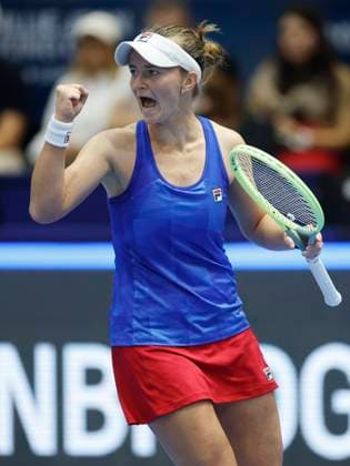 Czech tennis player Barbora Krejcikova in action during the women s Billie Jean King Cup 2023 match Czech Republic vs Canada in Sevilla, Spain, November 11, 2023. (CTKxPhoto PavelxLebeda) CTKPhotoF202311110023901  CTKPhotoF202311110023901