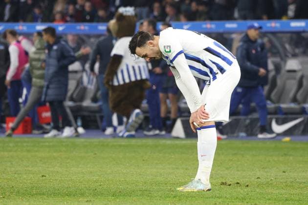 DEU, DFL, 2. FBL, Hertha BSC vs. Karlsruher SC, 11.11.2023, Berliner Olympiastadion, Berlin, DEU, DFL, 2. FBL, Hertha BSC vs. Karlsruher SC, im Bild Haris Tabakovic (Hertha BSC Berlin 25) DFL - regulations prohibit any use of Photographs as image sequences and or quasi-video Foto: Juergen Engler nordphoto GmbH