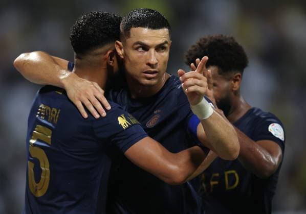 Sport Themen der Woche KW45 MECCA, SAUDI ARABIA - NOVEMBER 11: Cristiano Ronaldo of Al Nassr celebrating his goal during the Saudi Pro League match between Al Wehda and Al-Nassr at King Abdul Aziz Stadium on November 11, 2023 in Mecca, Saudi Arabia. (Photo by Abdul Ghani Bashir Issa) SPO  Copyright: xAbdulxGhanixBashirxIssa