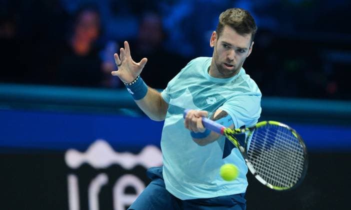 November 12, 2023, Turin: Austin Krajicek of USA in action during the Nitto ATP, Tennis Herren Finals 2023 tennis tournament at the Pala Alpitour arena in Turin, Italy, 12 November 2023. ANSA ALESSANDRO DI MARCO Nitto Atp Finals  - ZUMAa110 20231112_zaf_a110_022 Copyright: xAlessandroxDixMarcox