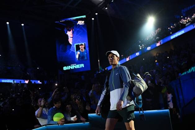 Foto Marco Alpozzi LaPresse 12 Novembre 2023 Torino - Italia - - Tennis Nitto ATP, Tennis Herren Finals - Jannik SINNER (ITA) vs Stefanos TSITSIPAS (GRE) Nella foto: Jannik Sinner (Italia) November 12, 2023 Turin - Italy - Sport - Tennis Nitto ATP Finals - Jannik SINNER (ITA) vs Stefanos TSITSIPAS (GRE) In the pic: Jannik Sinner (Italia)  Copyright: xMarcoxAlpozzi LaPressex