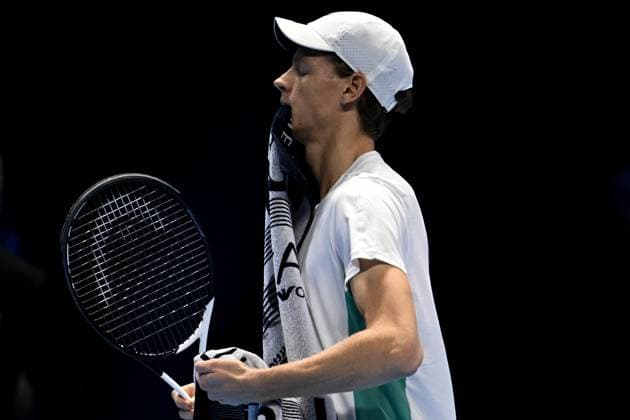 Foto Marco Alpozzi LaPresse 12 Novembre 2023 Torino - Italia - - Tennis Nitto ATP, Tennis Herren Finals - Jannik SINNER (ITA) vs Stefanos TSITSIPAS (GRE) Nella foto: Jannik Sinner (Italia) November 12, 2023 Turin - Italy - Sport - Tennis Nitto ATP Finals - Jannik SINNER (ITA) vs Stefanos TSITSIPAS (GRE) In the pic: Jannik Sinner (Italia)  Copyright: xMarcoxAlpozzi LaPressex