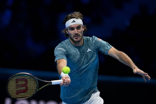 Foto Marco Alpozzi LaPresse 12 Novembre 2023 Torino - Italia - - Tennis Nitto ATP, Tennis Herren Finals - Jannik SINNER (ITA) vs Stefanos TSITSIPAS (GRE) Nella foto: Stefanos Tsitsipas (Greece) November 12, 2023 Turin - Italy - Sport - Tennis Nitto ATP Finals - Jannik SINNER (ITA) vs Stefanos TSITSIPAS (GRE) In the pic: Stefanos Tsitsipas (Greece)  Copyright: xMarcoxAlpozzi LaPressex