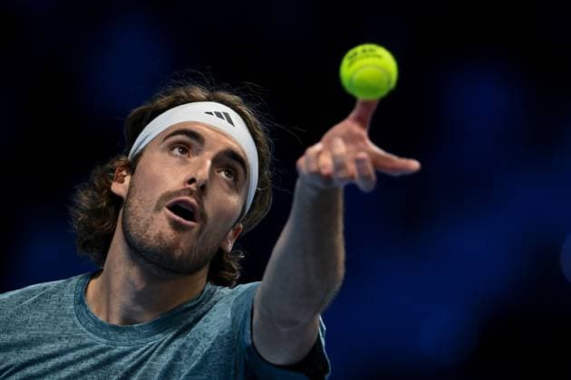 Foto Marco Alpozzi LaPresse 12 Novembre 2023 Torino - Italia - - Tennis Nitto ATP, Tennis Herren Finals - Jannik SINNER (ITA) vs Stefanos TSITSIPAS (GRE) Nella foto: Stefanos Tsitsipas (Greece) November 12, 2023 Turin - Italy - Sport - Tennis Nitto ATP Finals - Jannik SINNER (ITA) vs Stefanos TSITSIPAS (GRE) In the pic: Stefanos Tsitsipas (Greece)  Copyright: xMarcoxAlpozzi LaPressex