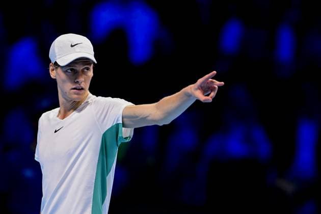 Foto Marco Alpozzi LaPresse 12 Novembre 2023 Torino - Italia - - Tennis Nitto ATP, Tennis Herren Finals - Jannik SINNER (ITA) vs Stefanos TSITSIPAS (GRE) Nella foto: Jannik Sinner (Italia) November 12, 2023 Turin - Italy - Sport - Tennis Nitto ATP Finals - Jannik SINNER (ITA) vs Stefanos TSITSIPAS (GRE) In the pic: Jannik Sinner (Italia)  Copyright: xMarcoxAlpozzi LaPressex