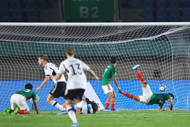RECORD DATE NOT STATED FIFA U-17 World Cup Indonesia 2023 Mexico vs Germnay Jose Suarez of Mexico during the game Mexico vs Germany, corresponding to Group F of the FIFA U-17 World Cup Indonesia 2023, at Si Jalak Harupat Stadium, on November 12, 2023. <br><br> Jose Suarez de Mexico durante el partido Mexico vs Alemania, correspondiente al Grupo F de la Copa Mundial de la FIFA Sub-17 Indonesia 2023, en el Estadio Si Jalak Harupat Stadium, el 12 de Noviembre de 2023. BANDUNG INDONESIA INDONESIA  Copyright: xAdrianxMaciasx 20231112073118_FWC_U17_GF_MEX_GER_SUAREZ73