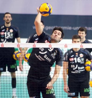 Thorben SANDMEIER (Karlsruhe), He Bundesliga 23 24, TSV Haching Muenchen vs Baden Volleys Karlsruhe, Geothermie Arena Unterhaching, 12.11.23 Copyright: WolfgangxFehrmann