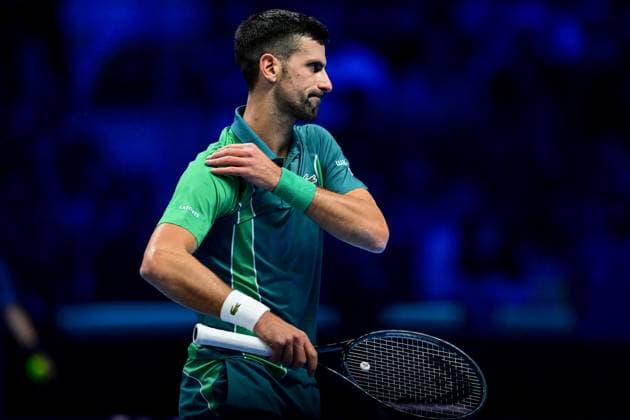 Foto Marco Alpozzi LaPresse 12 Novembre 2023 Torino - Italia - - Tennis Nitto ATP, Tennis Herren Finals - Novak DJOKOVIC (SRB) vs Holger RUNE (DEN) Nella foto: Novak Djokovic (Serbia) November 12, 2023 Turin - Italy - Sport - Tennis Nitto ATP Finals - Novak DJOKOVIC (SRB) vs Holger RUNE (DEN) In the pic: Novak Djokovic (Serbia)  Copyright: xMarcoxAlpozzi LaPressex