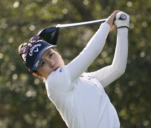 Golf: Annika Japan s Yuna Nishimura hits off the 5th tee during the final round of the Annika golf tournament on Nov. 12, 2023, at Pelican Golf Club in Belleair, Florida.  A14AA0002128911P