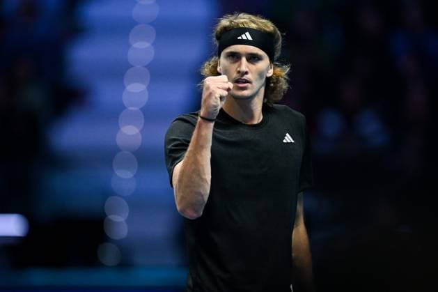 Foto Marco Alpozzi LaPresse 13 Novembre 2023 Torino - Italia - - Tennis Nitto ATP, Tennis Herren Finals - Carlos ALCARAZ (ESP) vs Alexander ZVEREV (GER) Nella foto: Alexander Zverev (Germany) November 13, 2023 Turin - Italy - Sport - Tennis Nitto ATP Finals - Carlos ALCARAZ (ESP) vs Alexander ZVEREV (GER) In the pic: Alexander Zverev (Germany)  Copyright: xMarcoxAlpozzi LaPressex