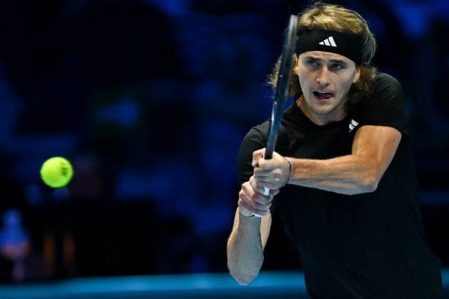 Foto Marco Alpozzi LaPresse 13 Novembre 2023 Torino - Italia - - Tennis Nitto ATP, Tennis Herren Finals - Carlos ALCARAZ (ESP) vs Alexander ZVEREV (GER) Nella foto: Alexander Zverev (Germany) November 13, 2023 Turin - Italy - Sport - Tennis Nitto ATP Finals - Carlos ALCARAZ (ESP) vs Alexander ZVEREV (GER) In the pic: Alexander Zverev (Germany)  Copyright: xMarcoxAlpozzi LaPressex