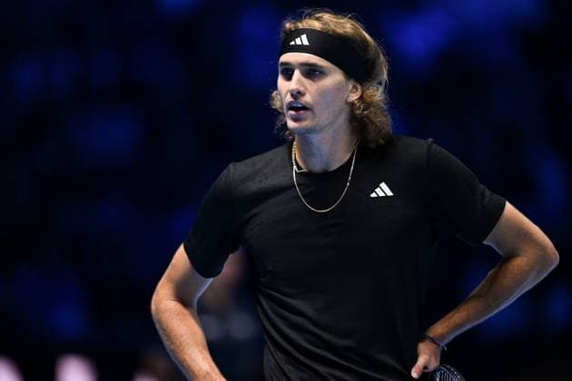 Foto Marco Alpozzi LaPresse 13 Novembre 2023 Torino - Italia - - Tennis Nitto ATP, Tennis Herren Finals - Carlos ALCARAZ (ESP) vs Alexander ZVEREV (GER) Nella foto: Alexander Zverev (Germany) react November 13, 2023 Turin - Italy - Sport - Tennis Nitto ATP Finals - Carlos ALCARAZ (ESP) vs Alexander ZVEREV (GER) In the pic: Alexander Zverev (Germany) react  Copyright: xMarcoxAlpozzi LaPressex