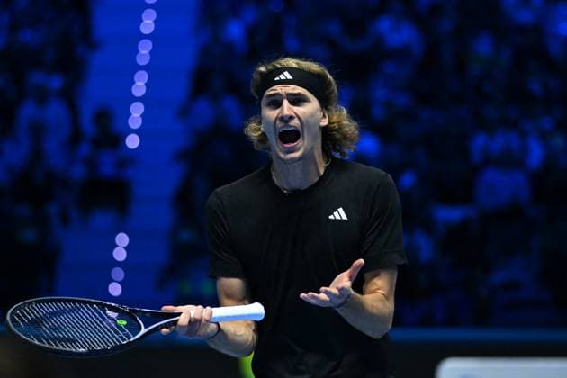 Nitto ATP, Tennis Herren Finals - Turin Alexander Zverev (GER) during his first round match at the 2023 Nitto ATP Finals in Turin, Italy, on November 13, 2023. Photo by Corinne Dubreuil ABACAPRESS.COM Turin Italy  Copyright: xDubreuilxCorinne ABACAx