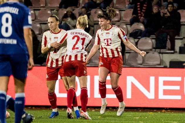 GOOGLE Pixel Frauen-Bundesliga: 1. FC Koeln - TSG Hoffenheim; 13.11.2023 Jubel zum 1:1 durch Dora Zeller (1. FC Koeln, 19) GOOGLE Pixel Frauen-Bundesliga: 1. FC Koeln - TSG Hoffenheim, Koeln, Franz-Kremer-Stadion DFB REGULATIONS PROHIBIT ANY USE OF PHOTOGRAPHS AS IMAGE SEQUENCES AND OR QUASI-VIDEO. Copyright: xBEAUTIFULxSPORTS Wunderlx