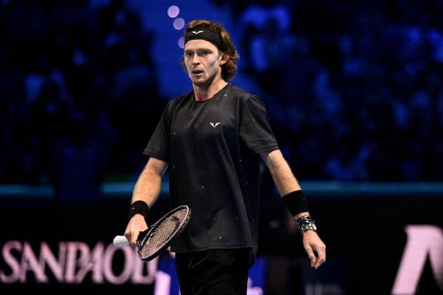 Foto Marco Alpozzi LaPresse 13 Novembre 2023 Torino - Italia - - Tennis Nitto ATP, Tennis Herren Finals - Daniil MEDVEDEV (RUS) vs Andrey RUBLEV (RUS) Nella foto: Andrey Rublev (Russia) November 13, 2023 Turin - Italy - Sport - Tennis Nitto ATP Finals - Daniil MEDVEDEV (RUS) vs Andrey RUBLEV (RUS) In the pic: Andrey Rublev (Russia)  Copyright: xMarcoxAlpozzi LaPressex