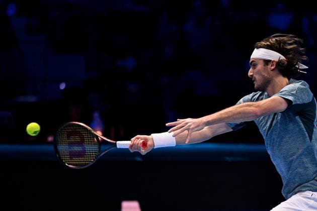Foto Marco Alpozzi LaPresse 14 Novembre 2023 Torino - Italia - - Tennis Nitto ATP, Tennis Herren Finals - Stefanos TSITSIPAS (GRE) vs Holger RUNE (DEN) Nella foto: Stefanos Tsitsipas (Greece) November 14, 2023 Turin - Italy - Sport - Tennis Nitto ATP Finals - Stefanos TSITSIPAS (GRE) vs Holger RUNE (DEN) In the pic: Stefanos Tsitsipas (Greece)  Copyright: xMarcoxAlpozzi LaPressex