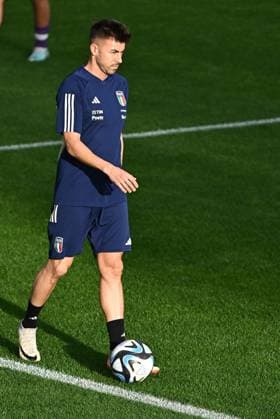 November 14, 2023, Florence, Italy: Italian player Stephan El Shaarawy during a training session of the Italian national soccer team at the Coverciano traning centre near Florence, Italy, 14 November 2023..ANSA CLAUDIO GIOVANNINI UEFA EURO, EM, Europameisterschaft,Fussball 2024 Qualifiers  - ZUMAa110 20231114_zaf_a110_019 Copyright: xClaudioxGiovanninix