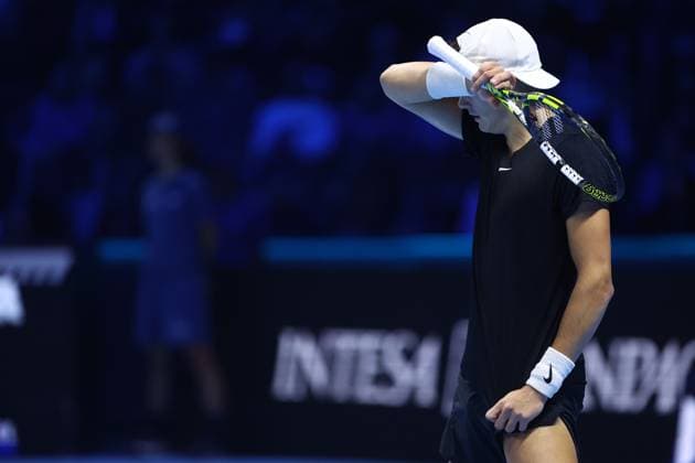 Stefanos Tsitsipas vs Holger Rune Holger Rune of Denmark looks dejected during the singles match between Stefanos Tsitsipas of Greece and Holger Rune of Greece on Day three of the Nitto ATP, Tennis Herren World Tour Finals at Pala Alpitour on November 14, 2023 in Turin, Italy Torino Pala Alpitour Italy Copyright: xMarcoxCanonierox