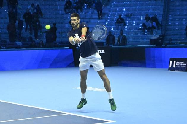 Tennis - Nitto ATP, Tennis Herren Finals Torino 2023 - Entrainement Novak Djokovic avec son equipe - Serbie TENNIS : Nitto Atp Finals Torino 2023 - 14 11 2023 - ChrysleneCaillaud Panoramic 